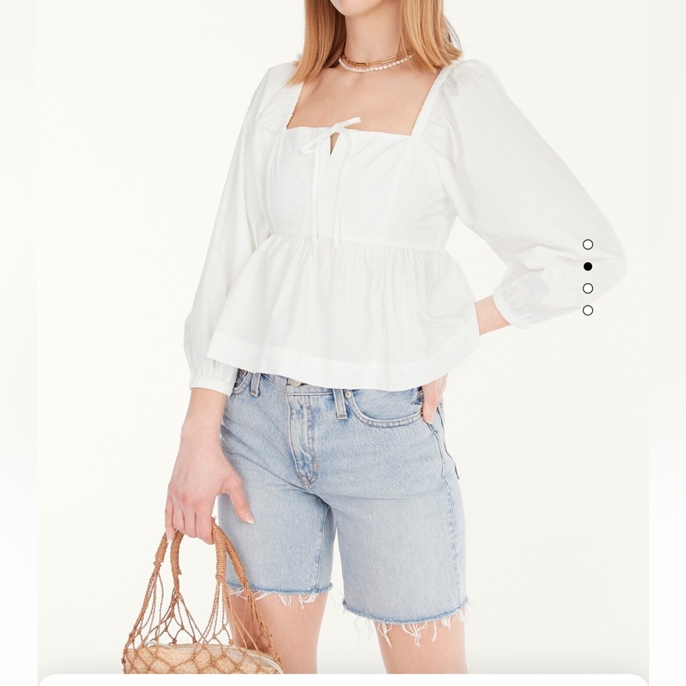 J. Crew Squareneck Cotton Poplin Shirt